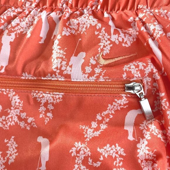 Nike Golf‎ Fit Dry Skort Skirt Golf Player Print Orange Athletic Women's Large - Picture 7 of 14